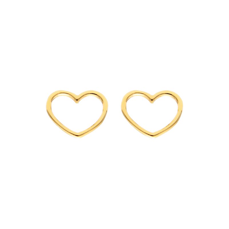 Earrings heart yellow gold