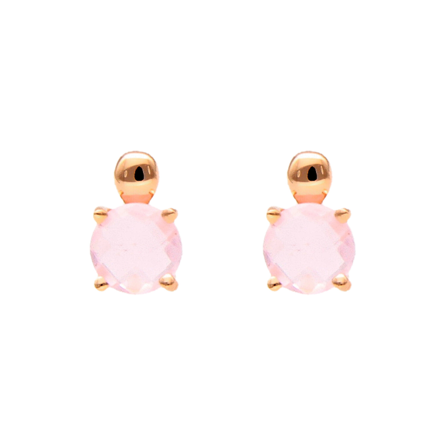 Orecchini a lobo con pietra lilla oro rosa