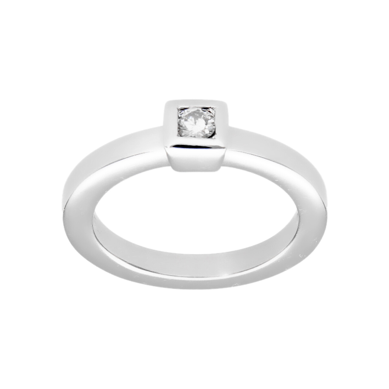 Modernes Weißgold Ring mit Diamant 0,15 ct