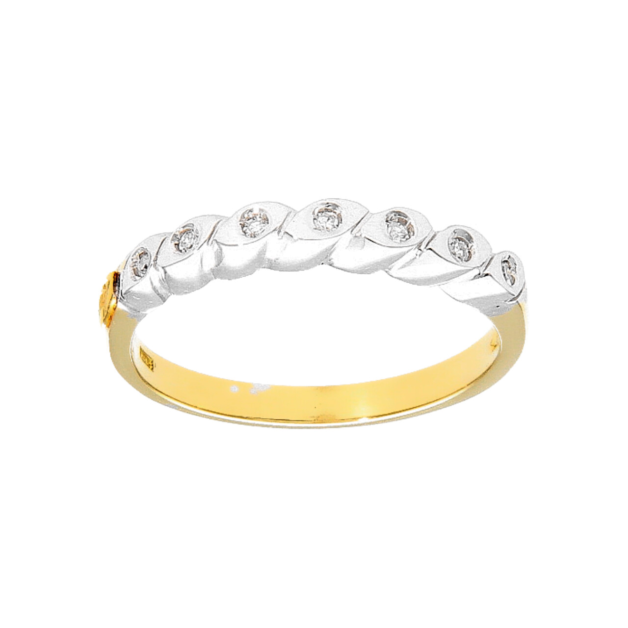 Eternity Weiß- und Gelbgold ring mit Diamanten 0,21 ct