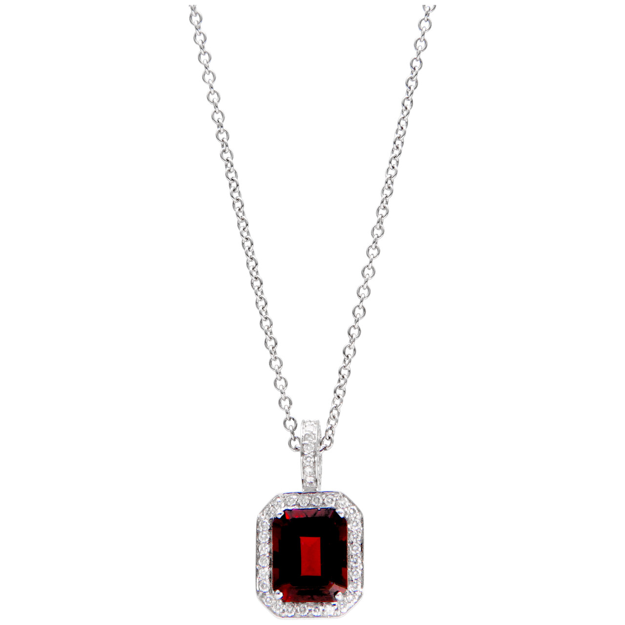Collana Pasquale Bruni oro bianco con diamanti 0,72 ct e granato