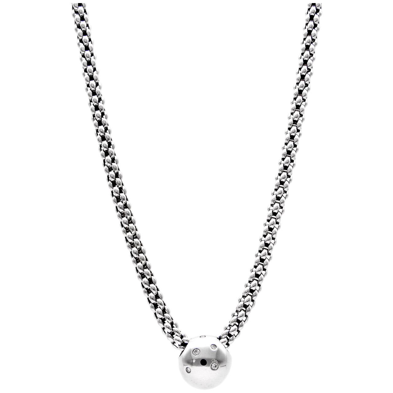 Collana con pendente FOPE oro bianco e diamanti