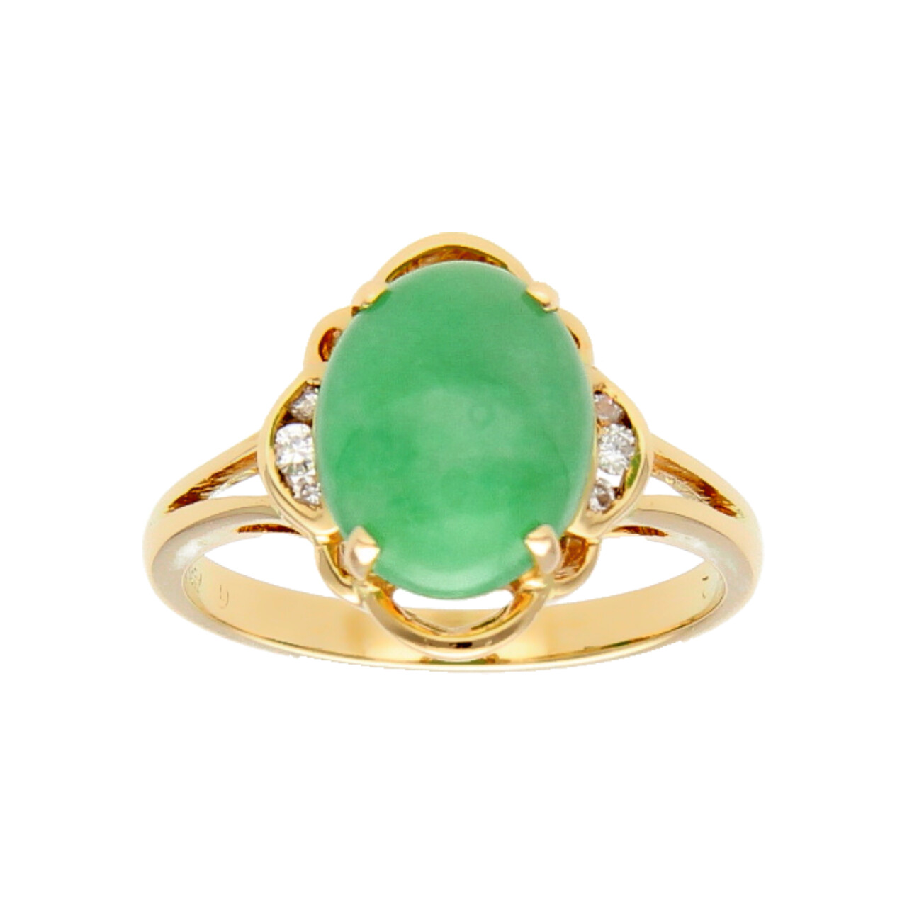 Ring aus Gelbgold mit Smaragd und Diamanten