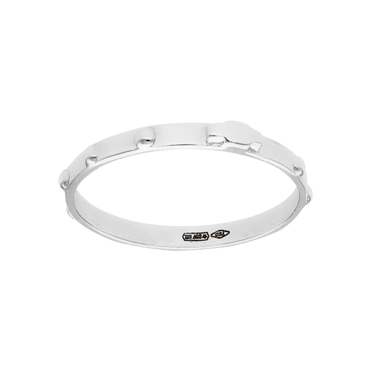 Anillo de boda Rosario Oro Blanco Hombre