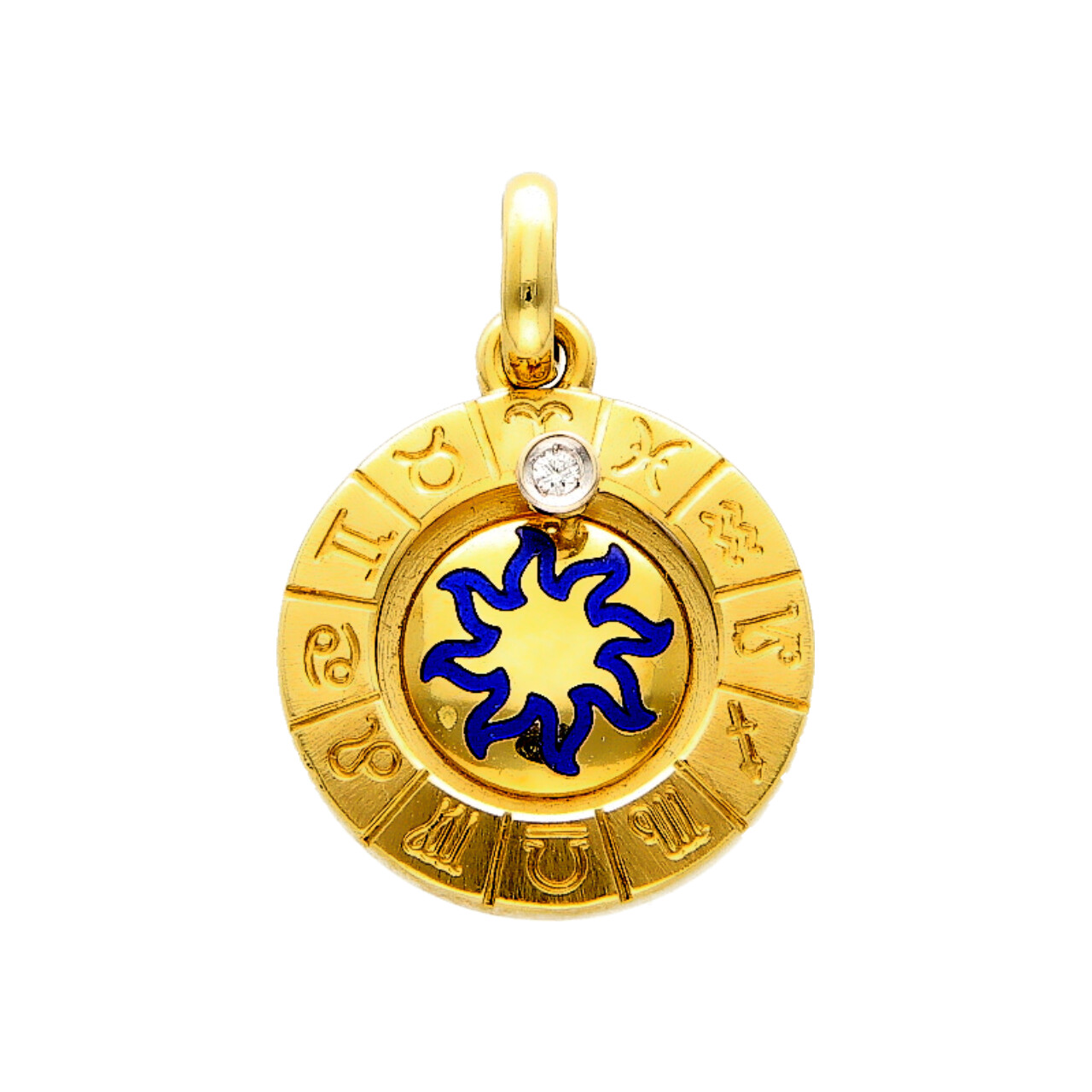 Ciondolo Zodiaco in oro giallo con diamante