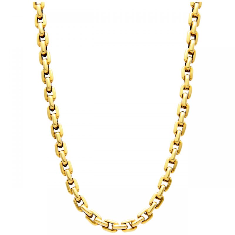 Moderne Mesh-Halskette aus Gelbgold 50 cm