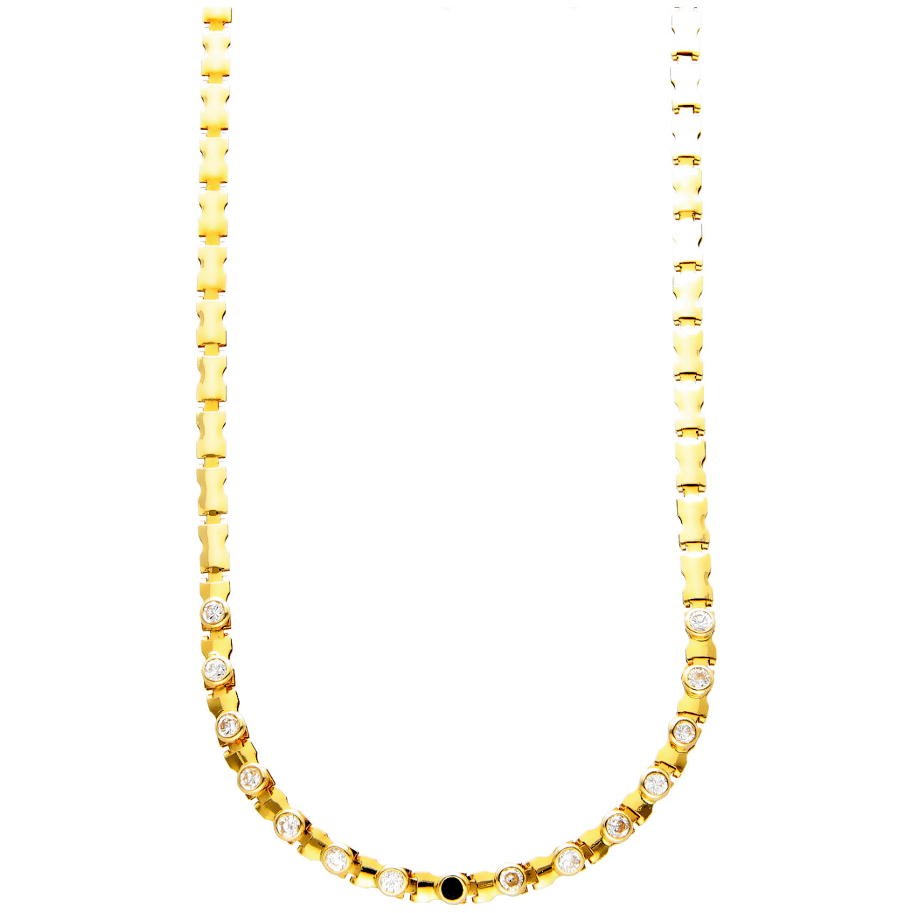 Collana in oro giallo con Onice e Zirconi