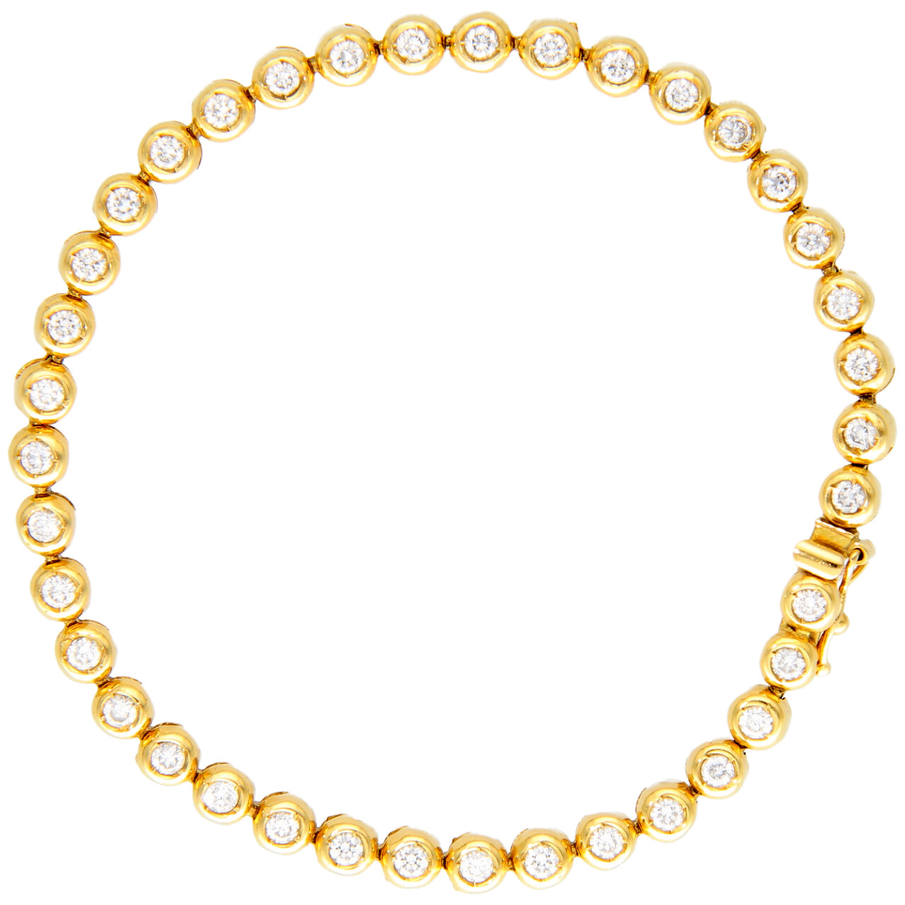 Gelbgold-Tennis mit Zirkonen