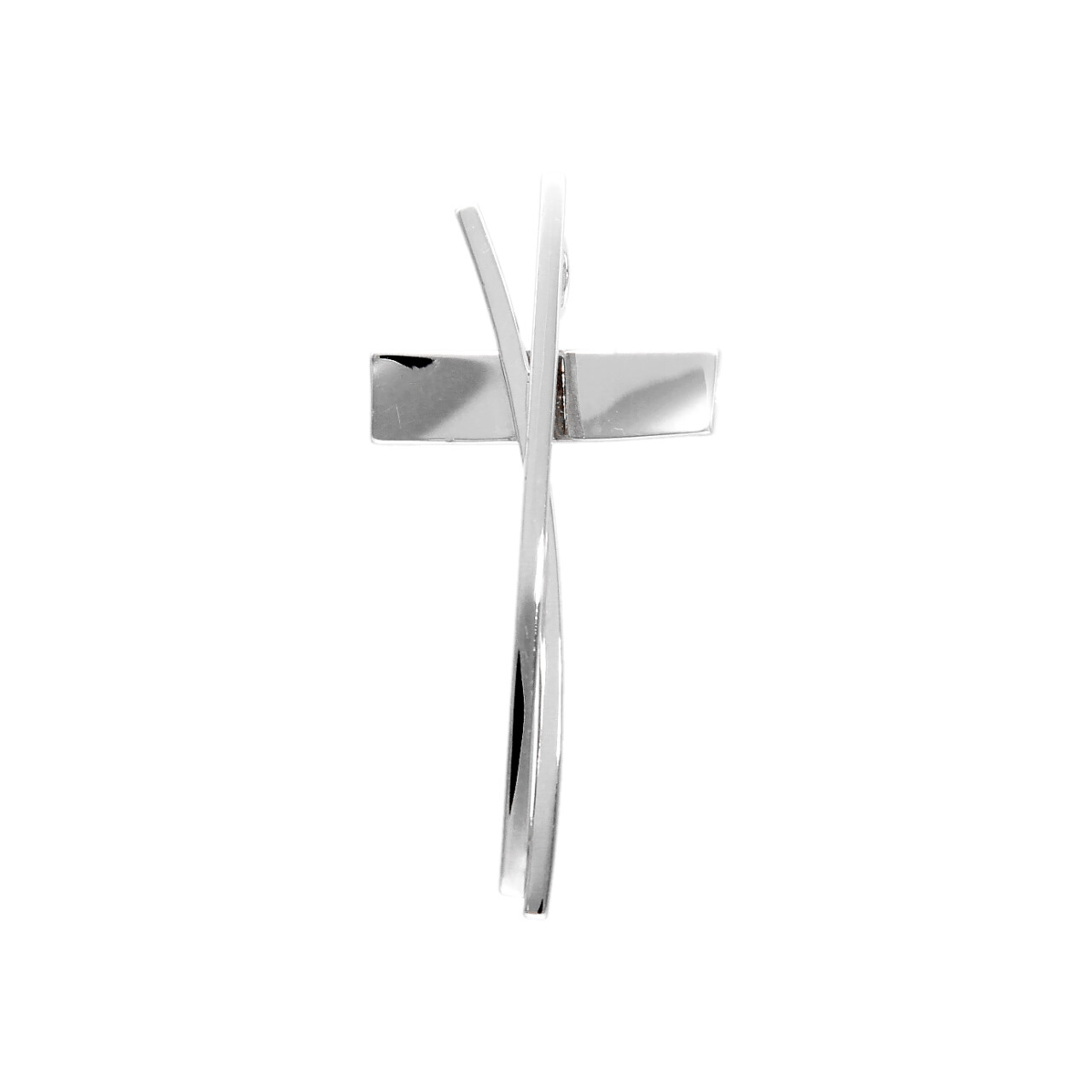 Colgante Cruz moderna oro blanco