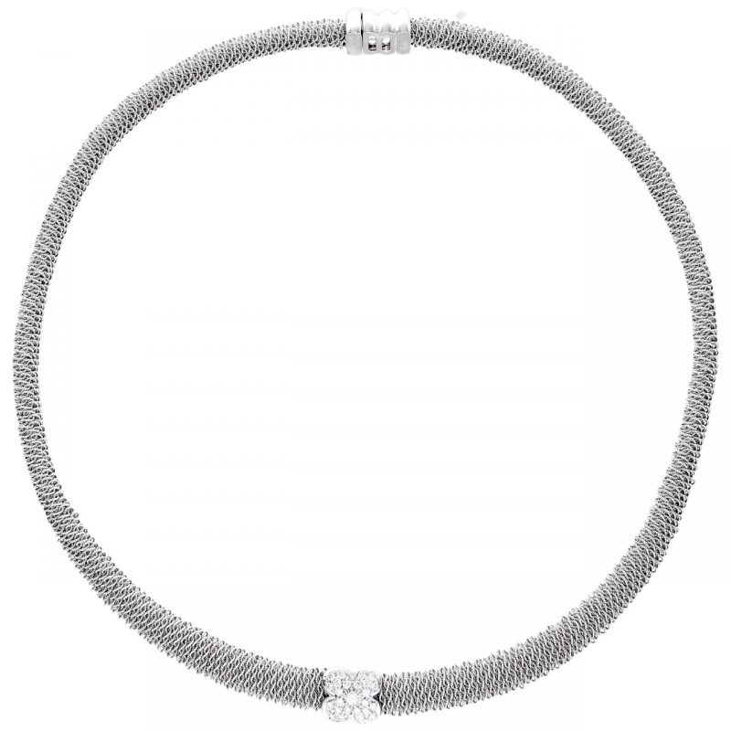 White gold necklaces with diamonds 0.25 ct