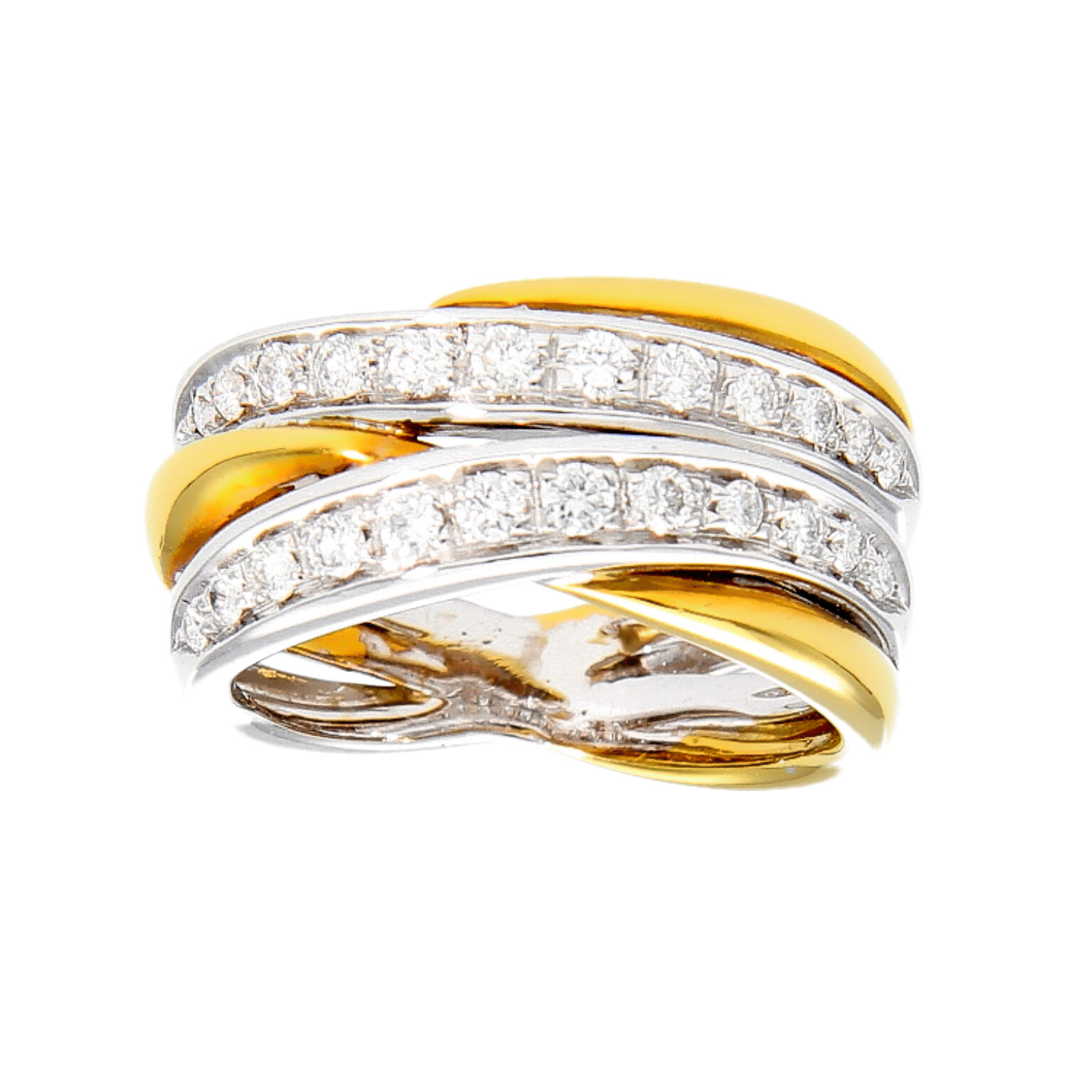 Anello oro bianco e giallo con Diamanti 0.82 ct.