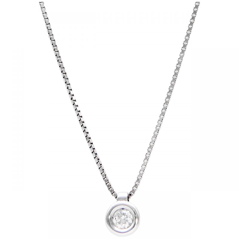Light point necklace white gold with natural diamond