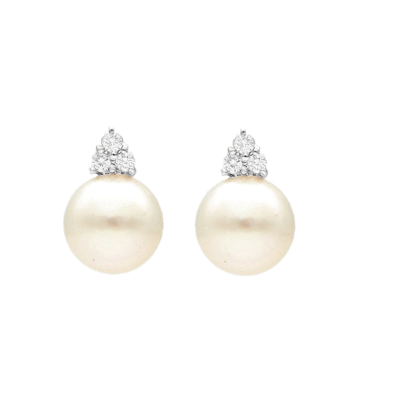 Ohrringe aus Weißgold mit Perlen und Diamanten 0,30 ct