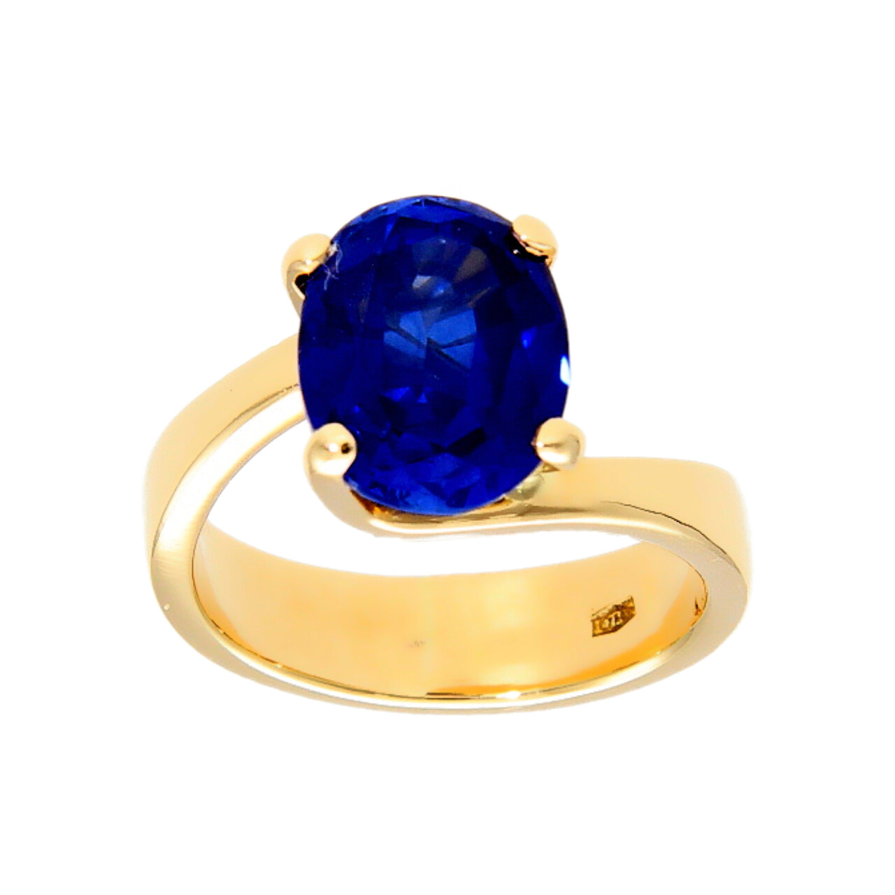 Ring aus Gelbgold mit 4,00 ct Saphir