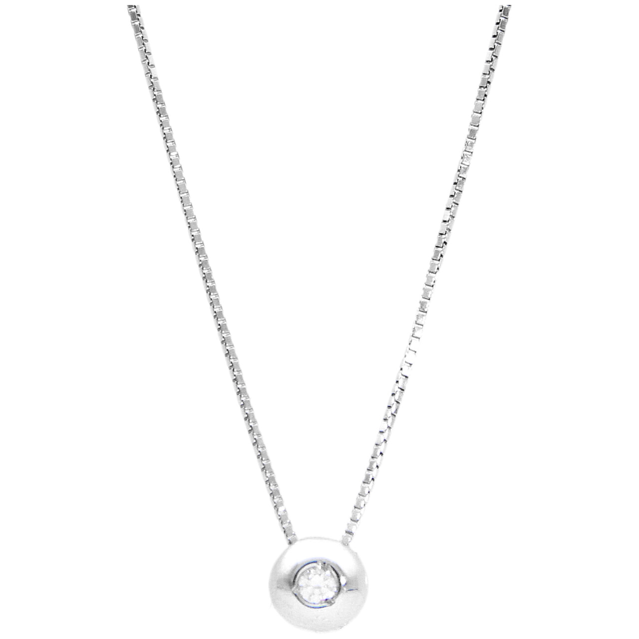 Halskette aus Weißgold mit natürlichem Diamant