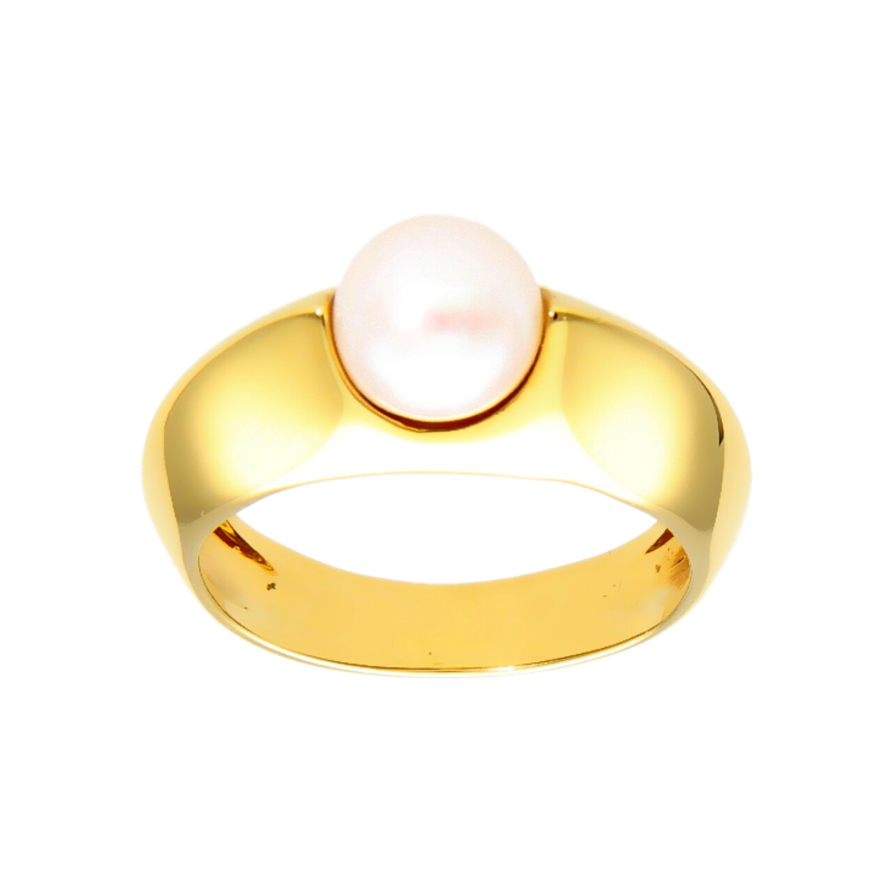 Anello moderno oro giallo con Perla