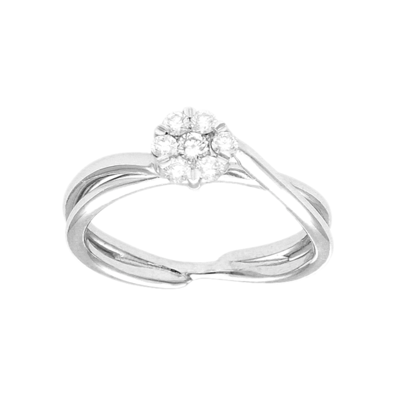 White gold ring with diamonds 0.27 ct.
