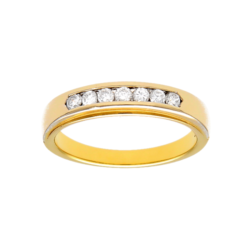 Riviere ring yellow gold with diamonds 0.28 ct