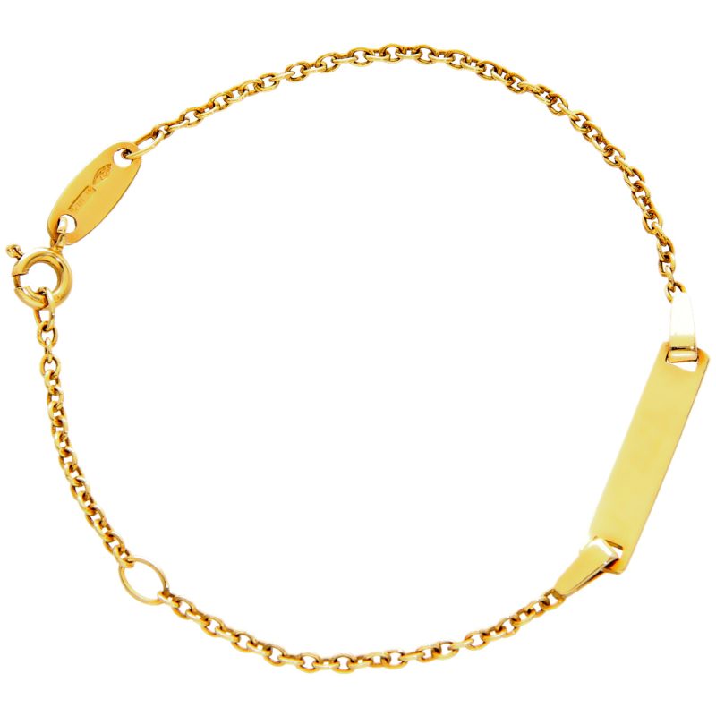 Yellow gold bracelet with plate