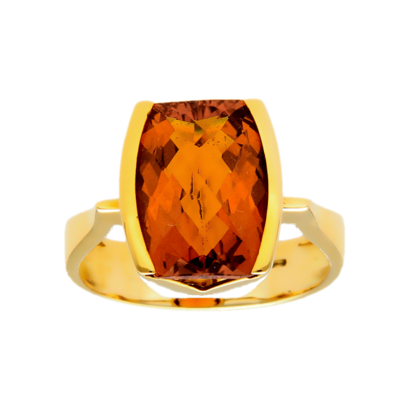 Yellow gold ring with topaz ap. 15 ct