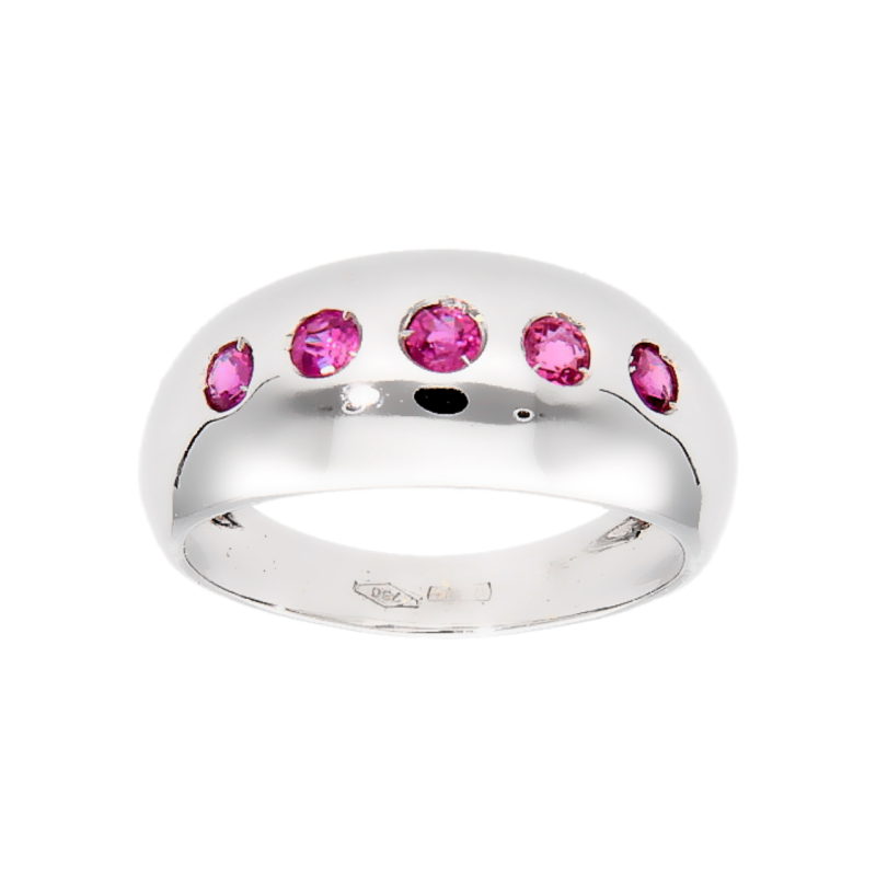 White gold ring with 0.35 ct rubies
