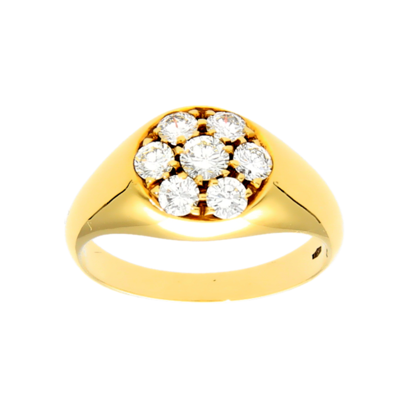 Yellow gold ring with 0.80 ct diamond