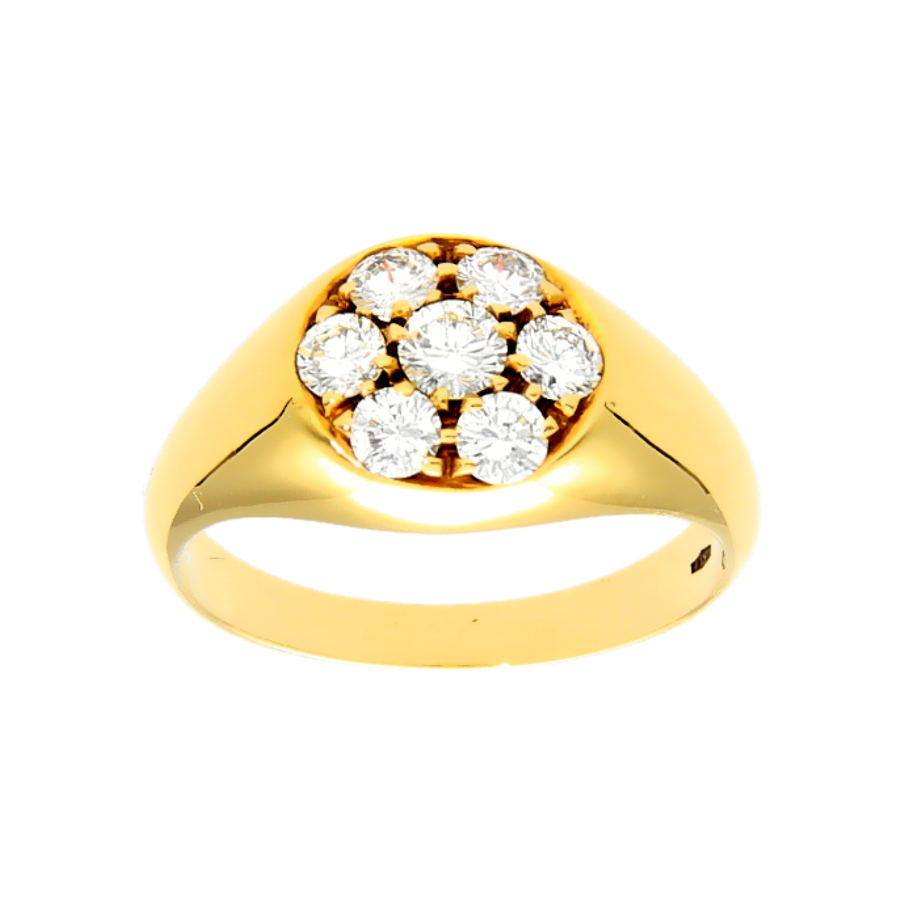 Anello in oro giallo con rosa di diamanti 0.80 ct