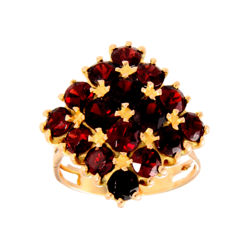 Ring Rosé gold with garnets