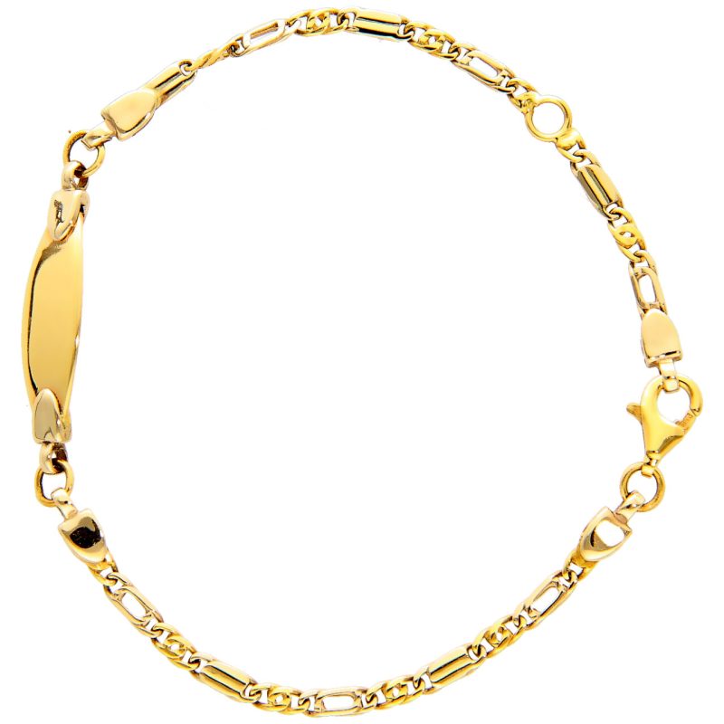 Yellow gold bracelet with customizable plate