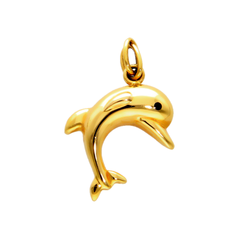 Dolphin pendant in yellow gold