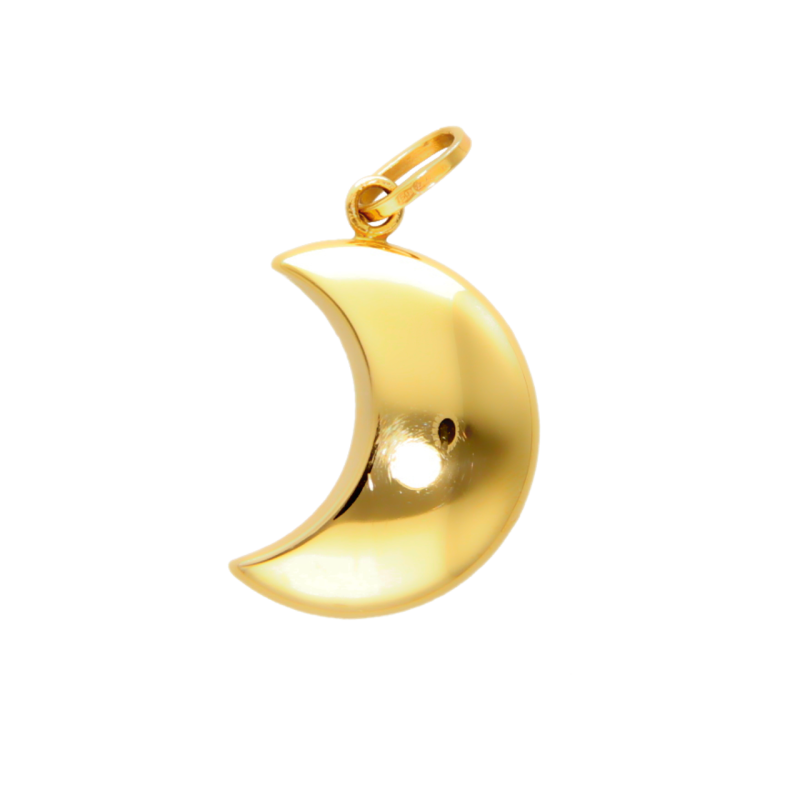 Moon pendant in yellow gold