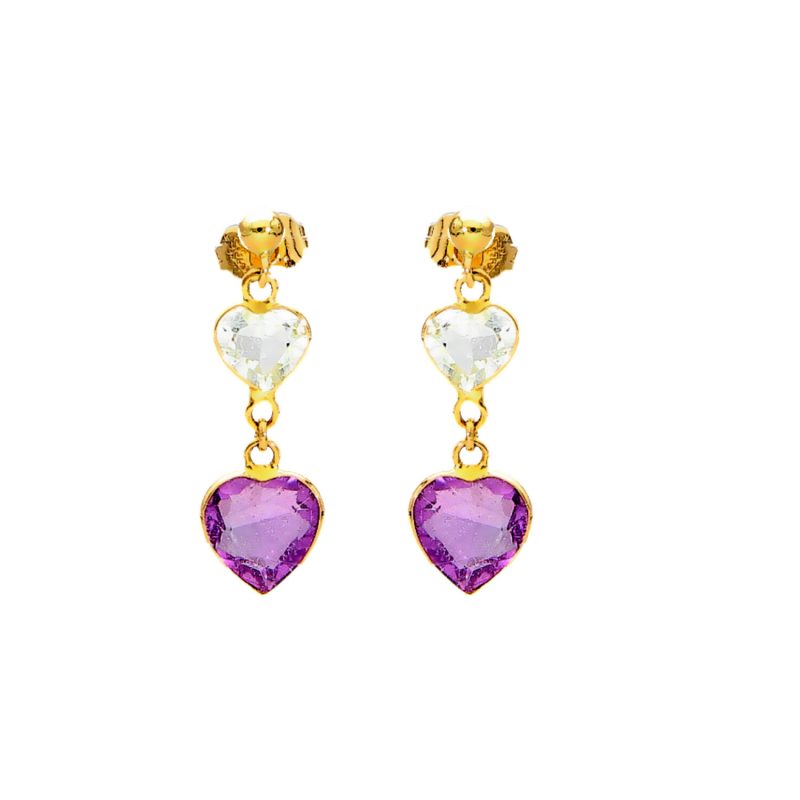 Earrings with colored stones