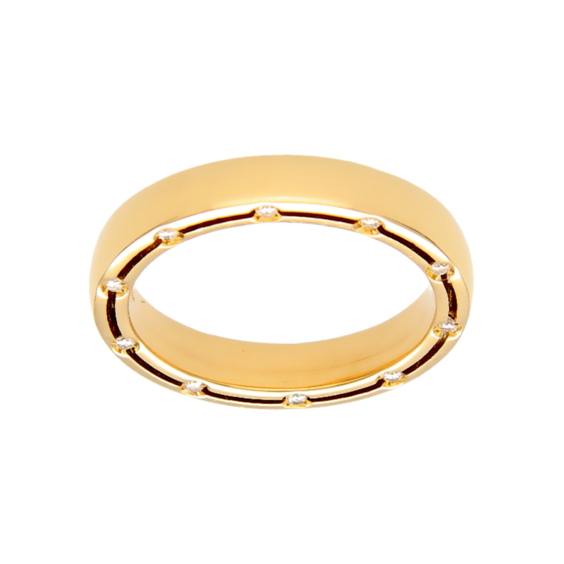 Damiani ring yellow gold with diamonds design by Brad Pitt  0,20 ct