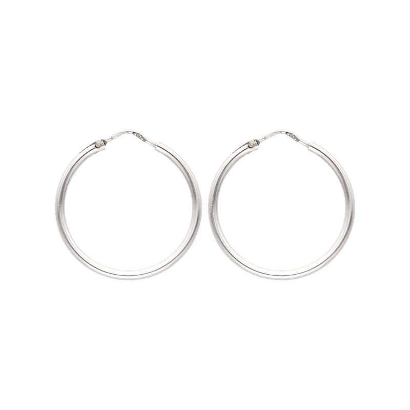White gold circle earrings Ø 2.1