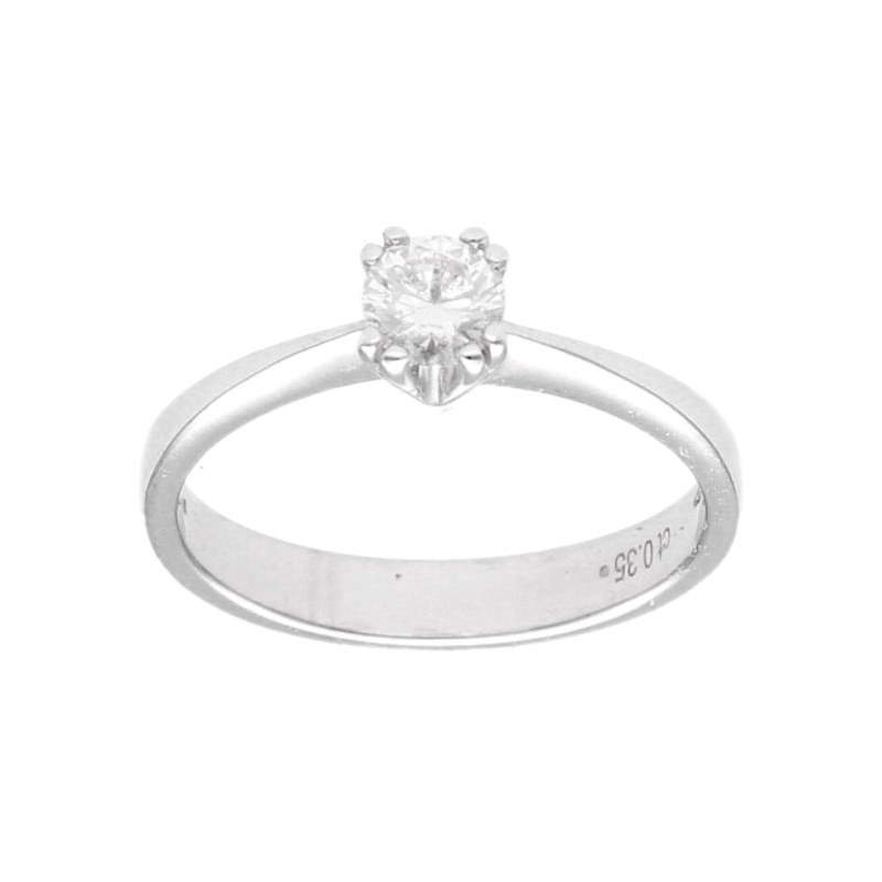 White gold ring with diamond ct 0.27 G -VVS2