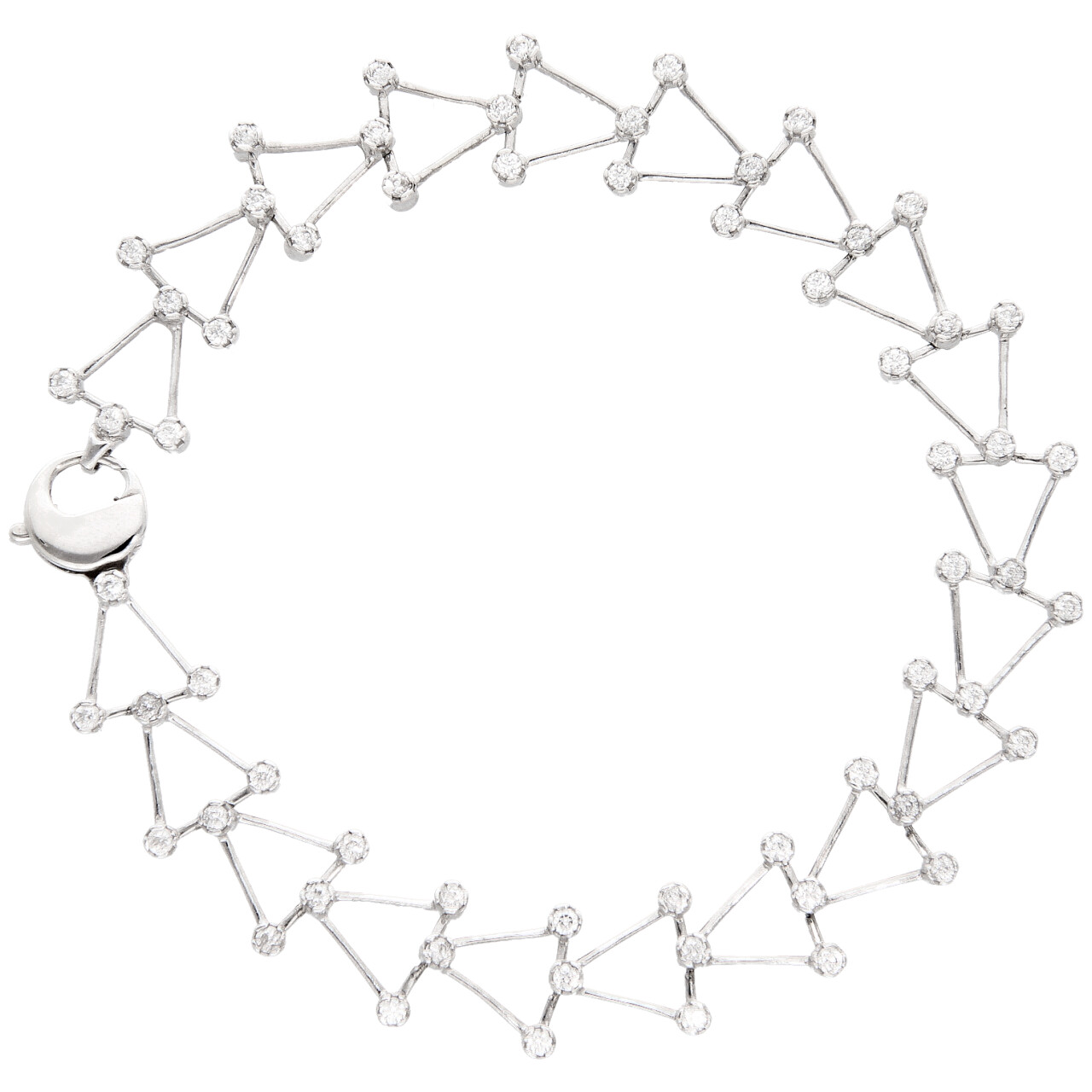 Pulsera de oro blanco con circonitas