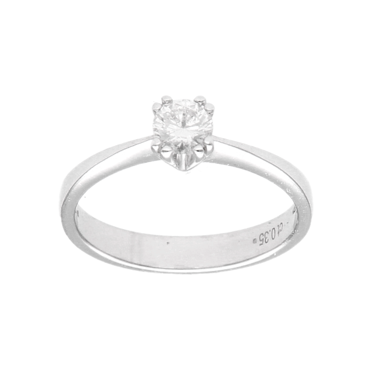 Weißgold Ring mit Diamant ct 0,27 G VVS2