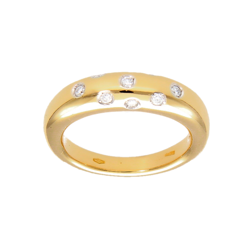 Ring yellow gold with diamonds 0,36 ct