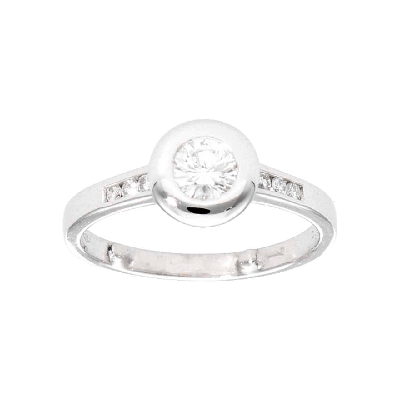 Weißgoldring mit Diamanten ct 0,42 Clarity IF Color F