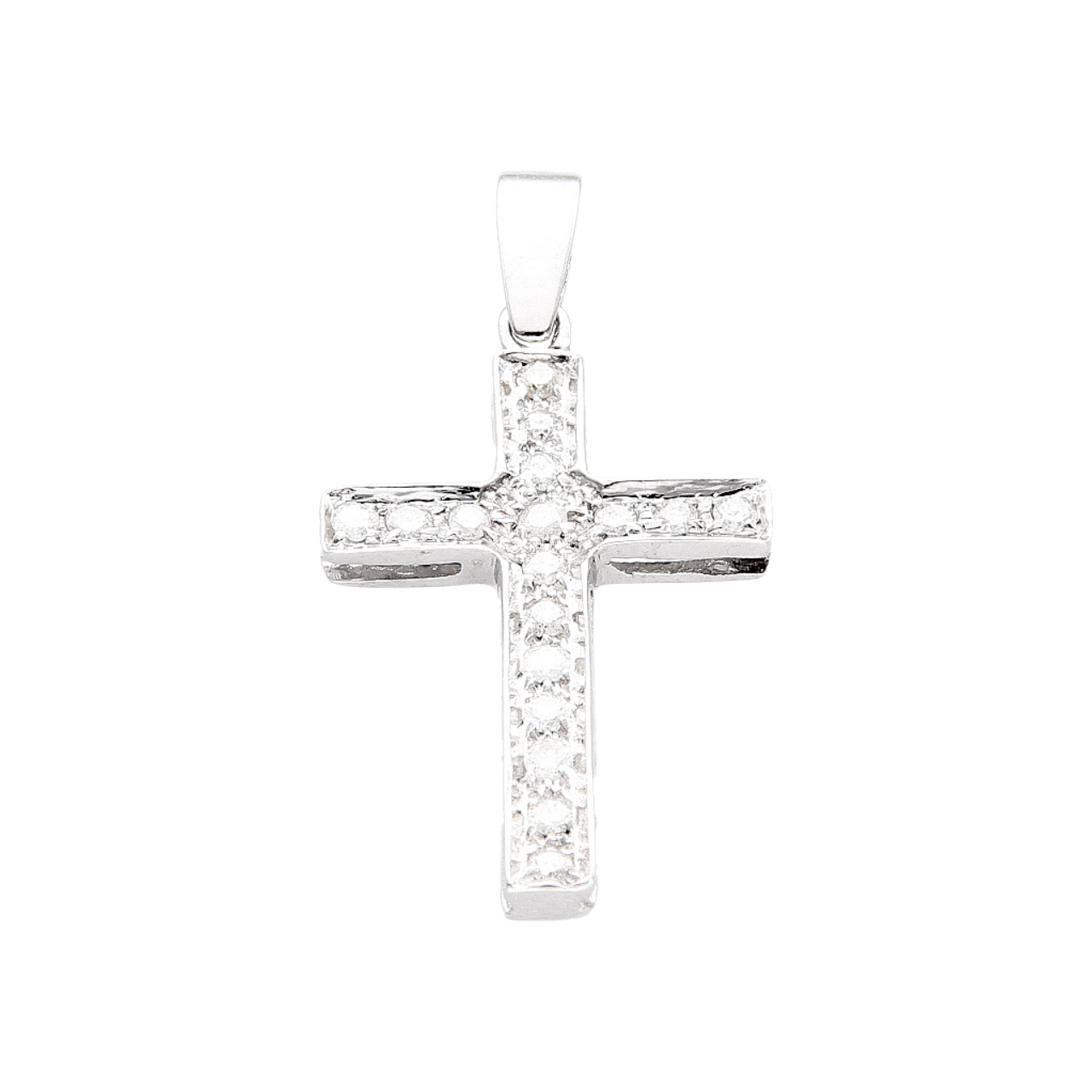 Kreuz Anhänger mit Diamanten ct 0,85 Clarity VVS1 Color G