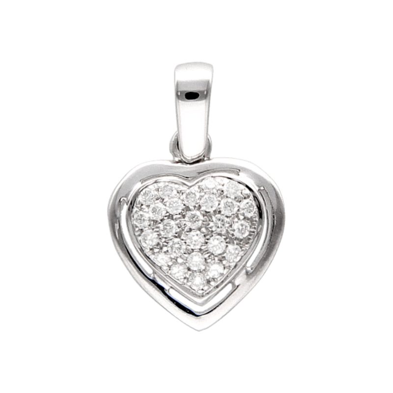 White gold heart pendant with diamonds 0.50 ct