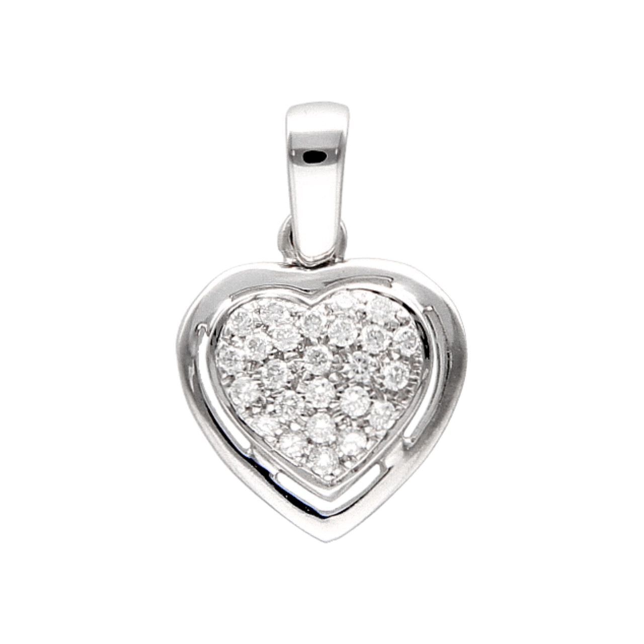 Weißgold Herz-Anhänger mit Diamanten 0,50 ct
