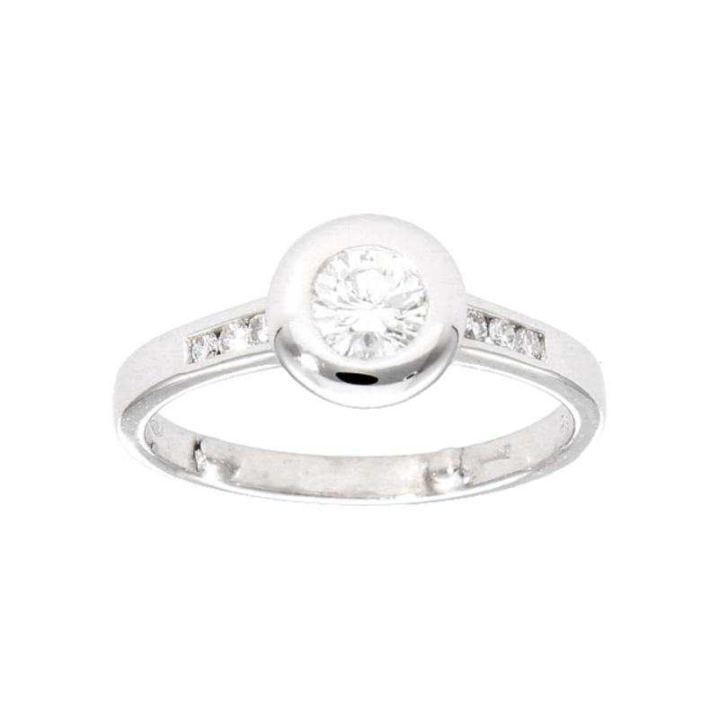 White gold ring with diamonds ct 0.42 Clarity IF Color F