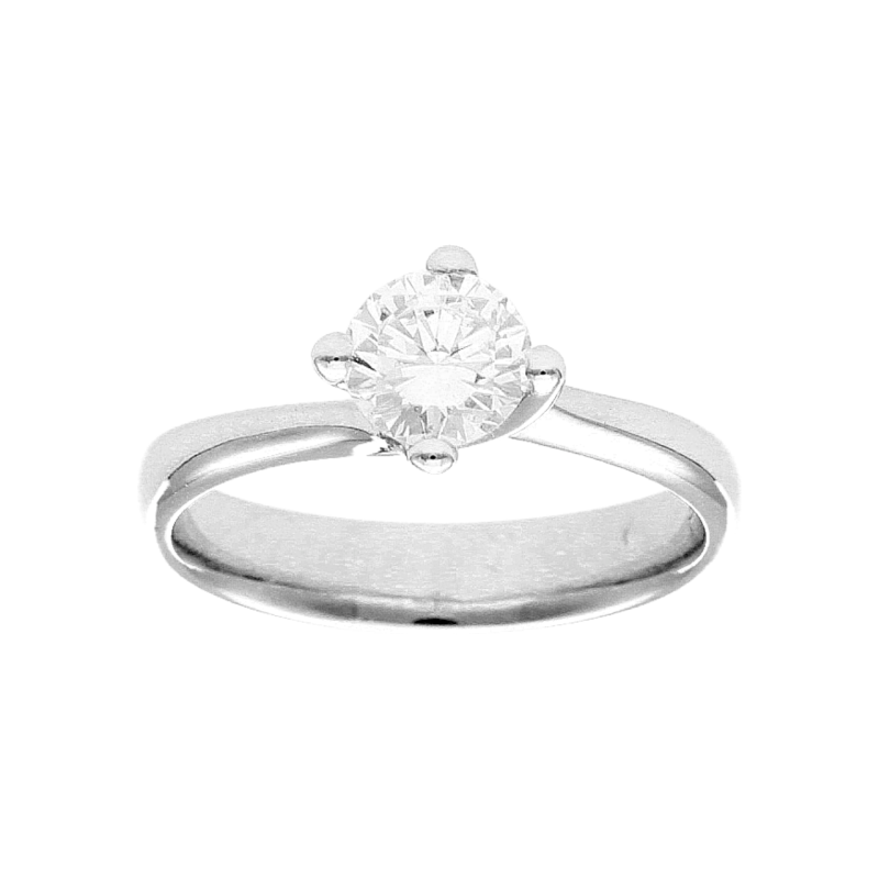 Weißgold Ring mit Diamant 0,75 ct - I/F -g/Si1