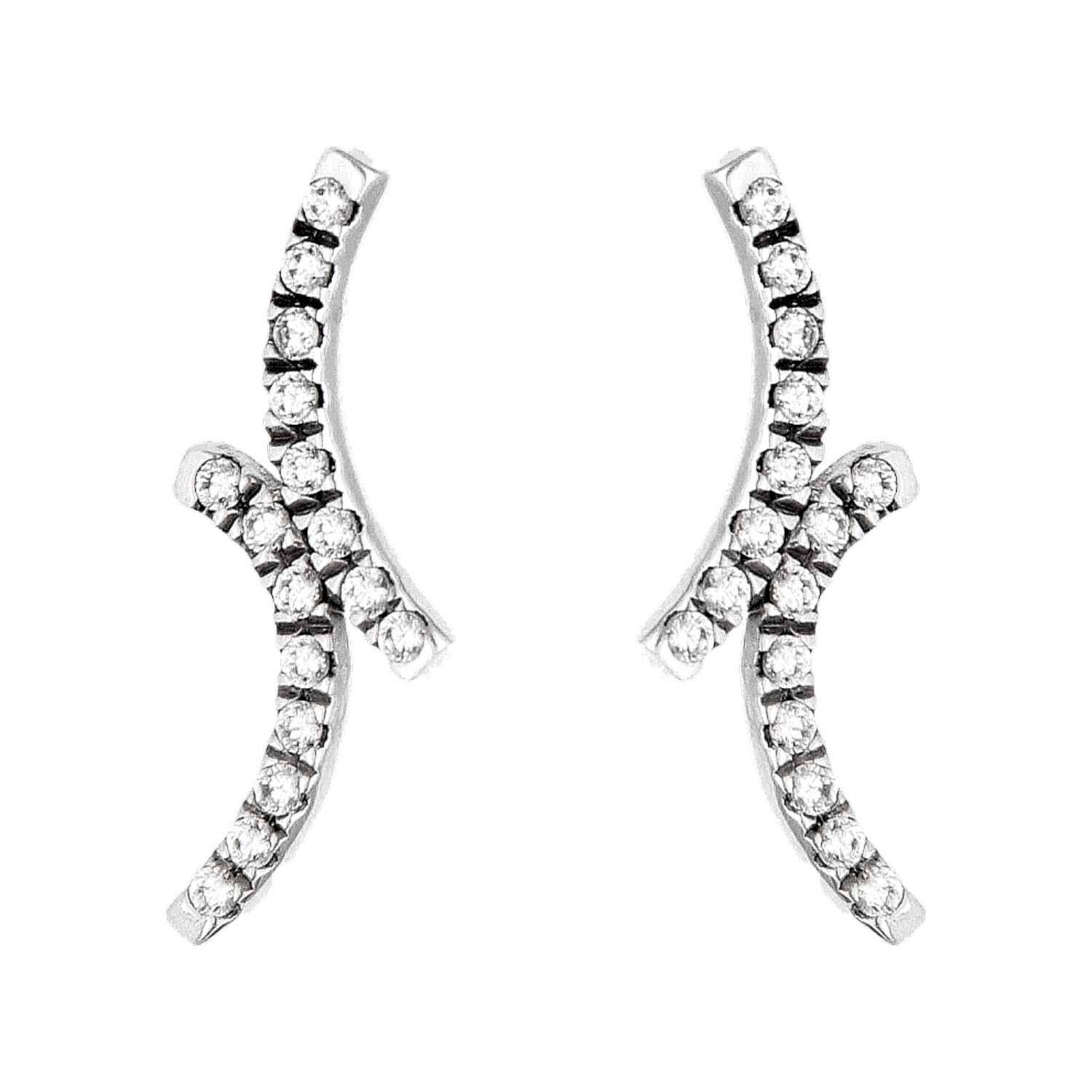 White gold earrings with zircons