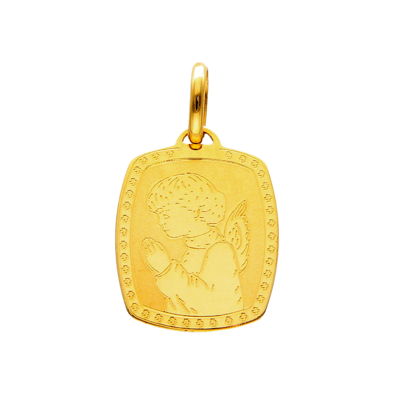 Yellow gold angel pendant