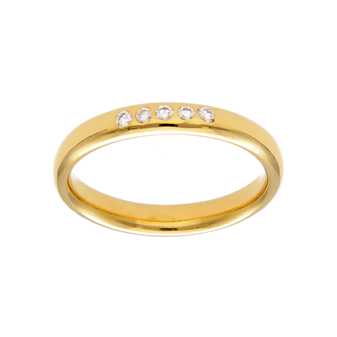 Yellow gold Ring with diamonds 0.10 ct.