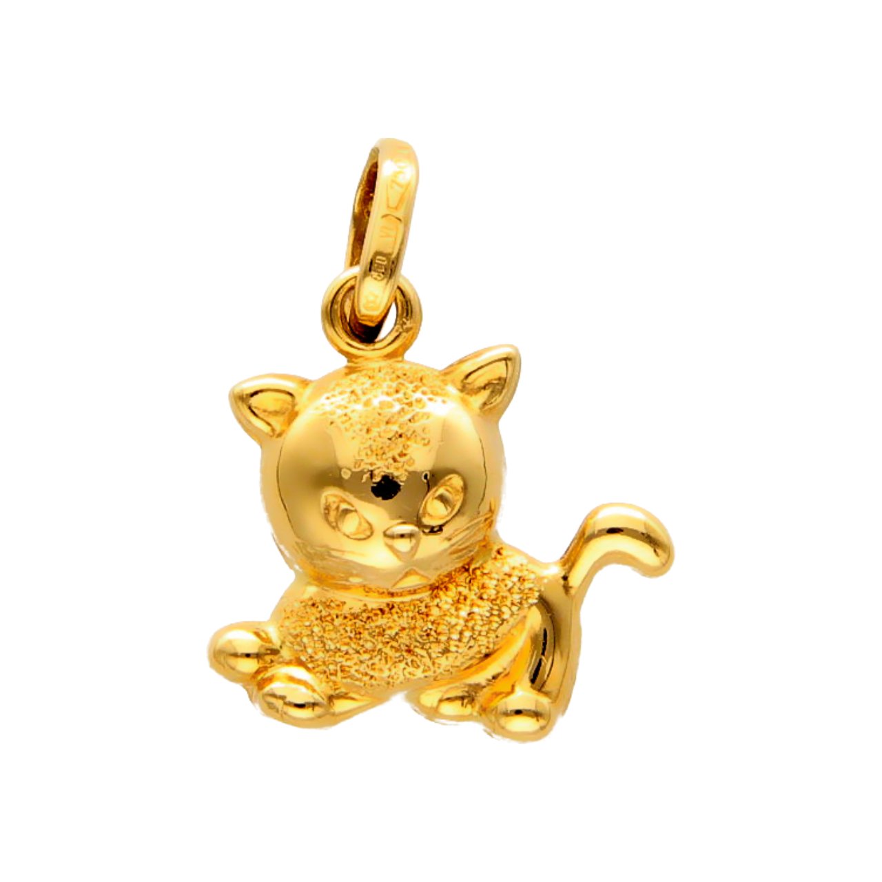 Yellow gold cat pendant