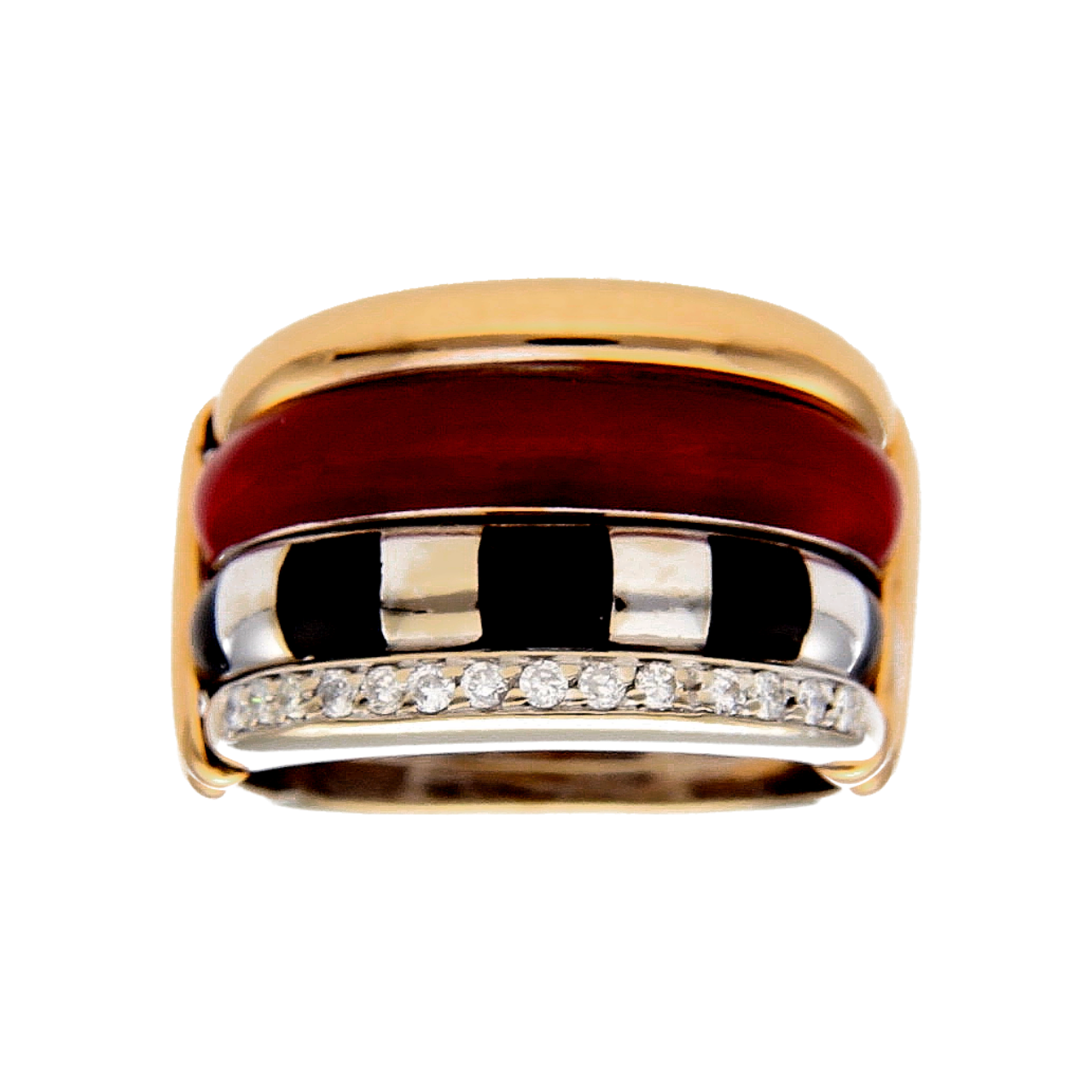 Nouvelle Bague Ring aus Rosé und Weißgold mit 0,21ct. Diamanten, Klarheit VS1, Farbe G