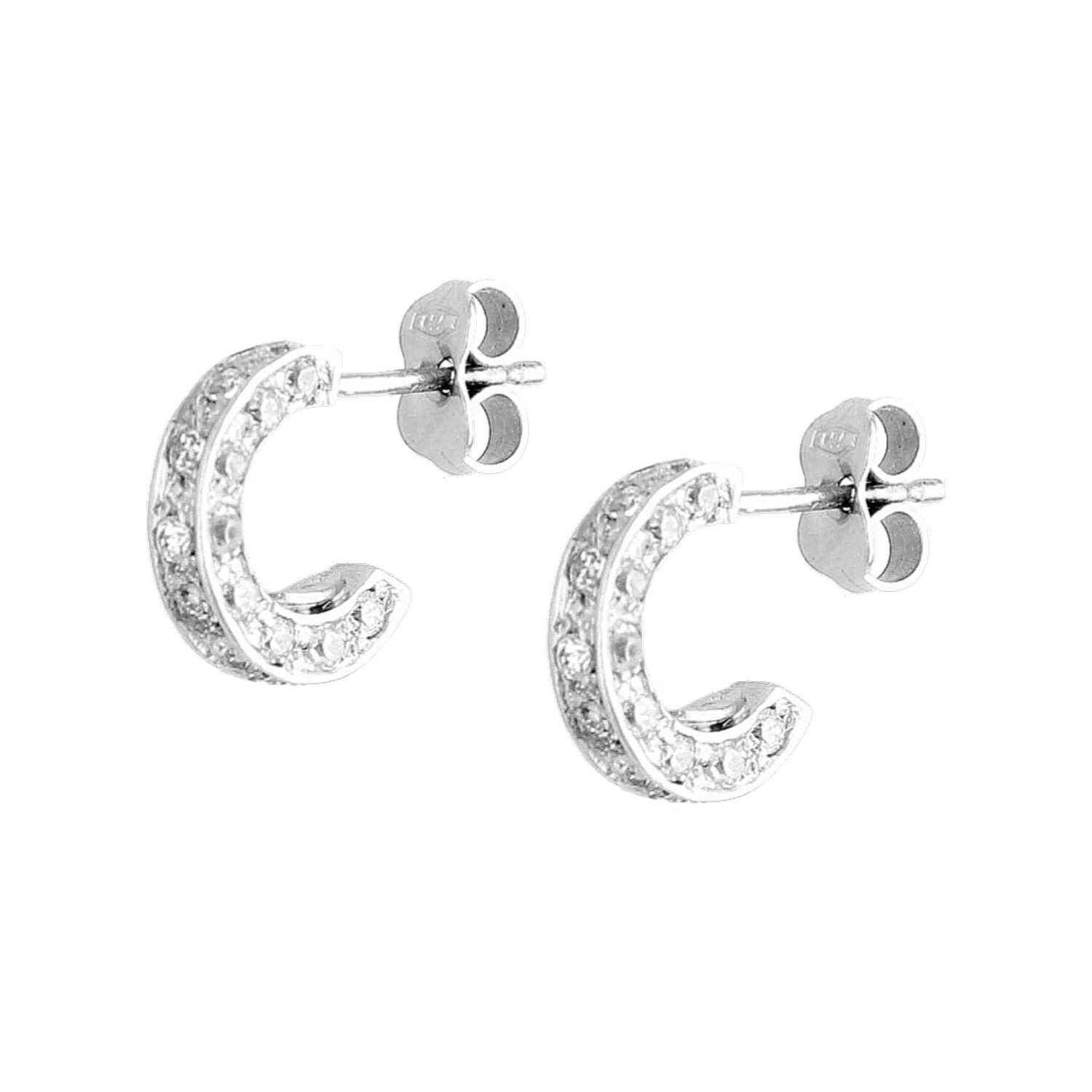 White gold earrings with zirconi